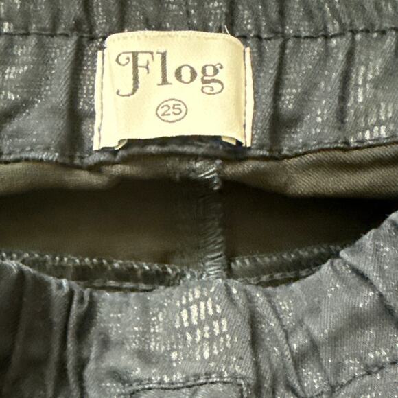 Bevy Flog Shely Iridescent Metallic Snake Print Drawstring Pants Navy Size 25 - Picture 7 of 9